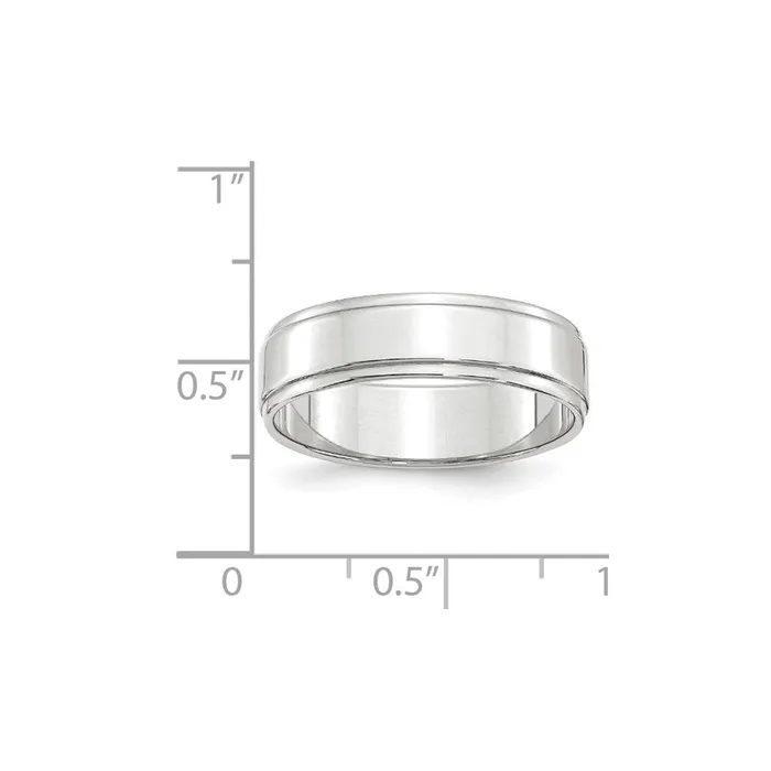 Rings Goldia Solid 14K White Gold 6mm Flat with Step Edge MensWomens Wedding Band Ring Size 135 Rings Goldia Solid 14K White Gold 6mm Flat with Step Edge MensWomens Wedding Band Ring Size 135