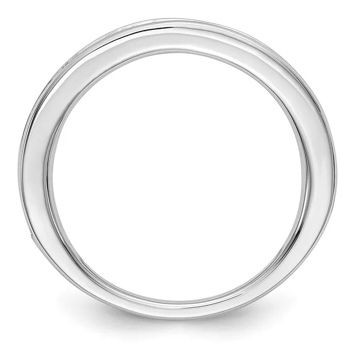 Rings Goldia Solid 14k White Gold Simulated Emerald Band