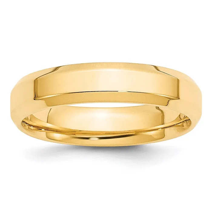 Rings Goldia Solid 14K Yellow Gold 5mm Bevel Edge Comfort Fit MensWomens Wedding Band Ring Size 105 Rings Goldia Solid 14K Yellow Gold 5mm Bevel Edge Comfort Fit MensWomens Wedding Band Ring Size 105