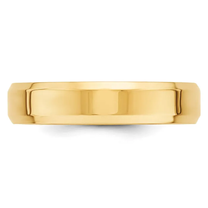 Rings Goldia Solid 14K Yellow Gold 5mm Bevel Edge Comfort Fit MensWomens Wedding Band Ring Size 105