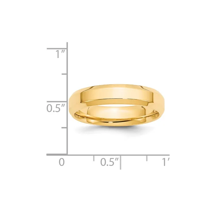 Rings Goldia Solid 14K Yellow Gold 5mm Bevel Edge Comfort Fit MensWomens Wedding Band Ring Size 105