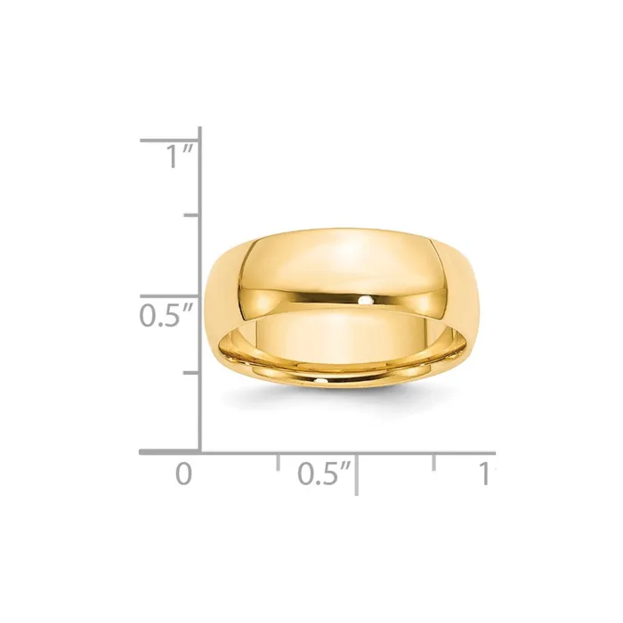 Rings Goldia Solid 14K Yellow Gold 7mm Light Weight Comfort Fit MensWomens Wedding Band Ring Size 11