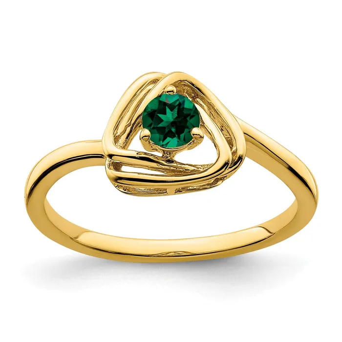Rings Goldia Solid 14k Yellow Gold Created Simulated Emerald Triangle Ring Rings Goldia Solid 14k Yellow Gold Created Simulated Emerald Triangle Ring
