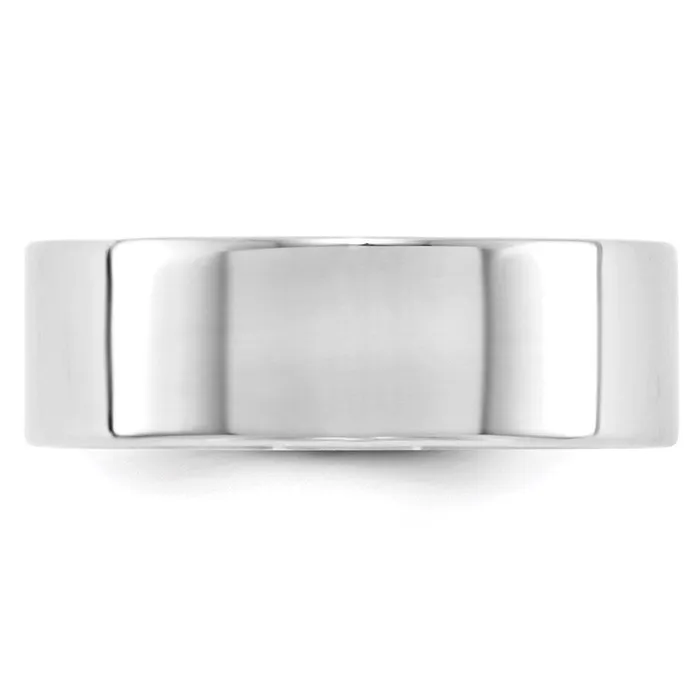 Rings Goldia Solid 18K White Gold 7mm Light Weight Flat MensWomens Wedding Band Ring Size 14