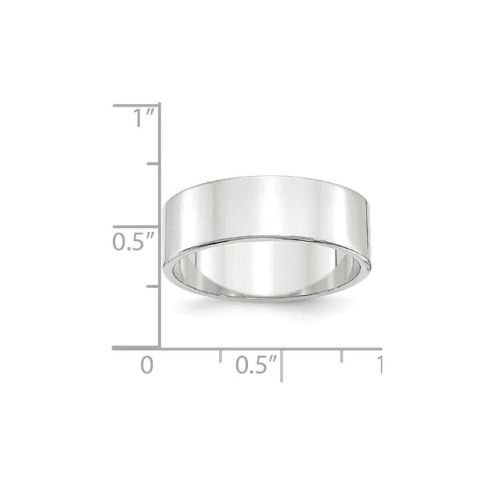 Rings Goldia Solid 18K White Gold 7mm Light Weight Flat MensWomens Wedding Band Ring Size 14