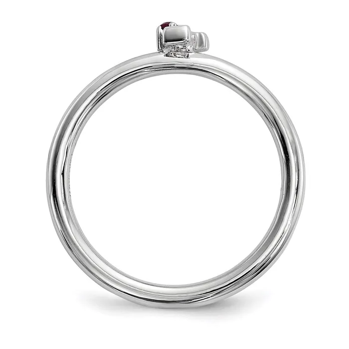 Rings Goldia Sterling Silver Rhodiumplated Set of 3 Ruby Stacking ILOVEU Rings