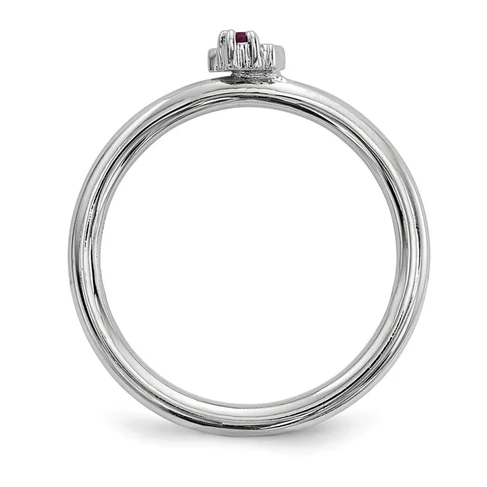 Rings Goldia Sterling Silver Rhodiumplated Set of 3 Ruby Stacking ILOVEU Rings