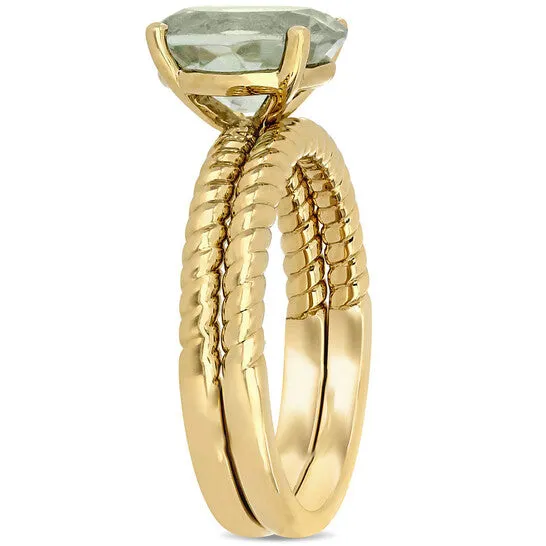 Rings JMS always Original Amour 14K Yellow Gold 2 13 CT TGW Green Quartz Ring Set Rings JMS always Original Amour 14K Yellow Gold 2 13 CT TGW Green Quartz Ring Set