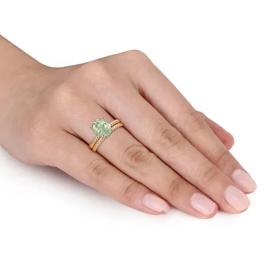 Rings JMS always Original Amour 14K Yellow Gold 2 13 CT TGW Green Quartz Ring Set Rings JMS always Original Amour 14K Yellow Gold 2 13 CT TGW Green Quartz Ring Set