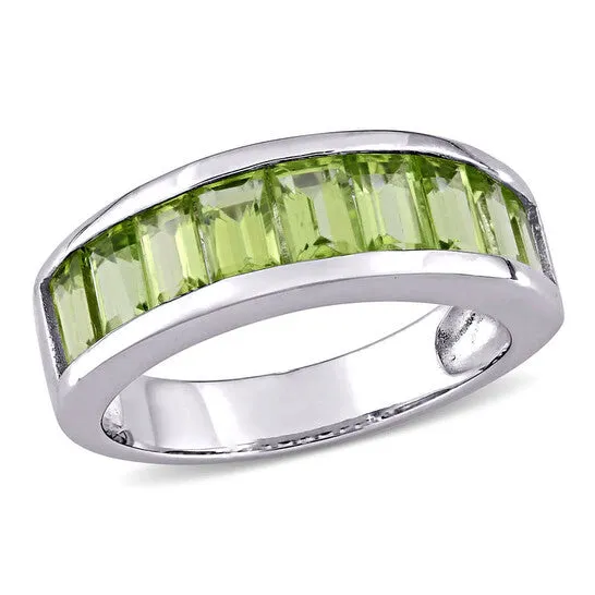 Rings JMS always Original Amour 2 34 CT TGW Peridot Eternity Ring in Sterling Silver Rings JMS always Original Amour 2 34 CT TGW Peridot Eternity Ring in Sterling Silver