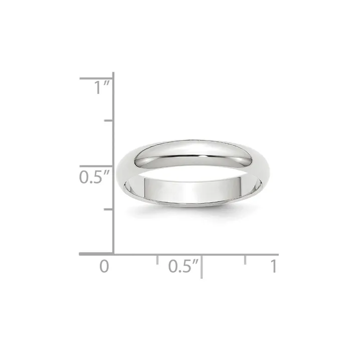 Rings Solid 14K Yellow Gold White Gold 4mm HalfRound MensWomens Wedding Band Ring Size 12 Goldia