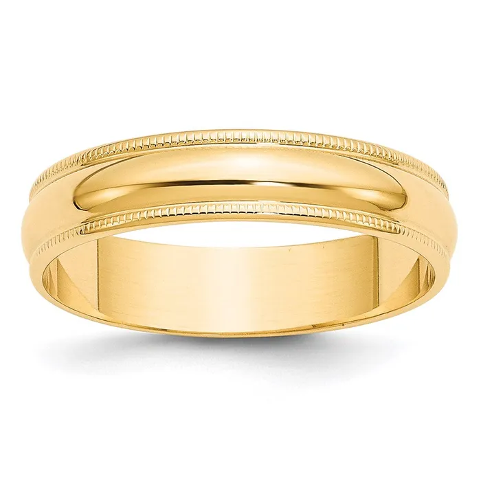 Solid 10K Yellow Gold 5mm Light Weight Milgrain Half Round MensWomens Wedding Band Ring Size 11 Goldia Rings Solid 10K Yellow Gold 5mm Light Weight Milgrain Half Round MensWomens Wedding Band Ring Size 11 Goldia Rings