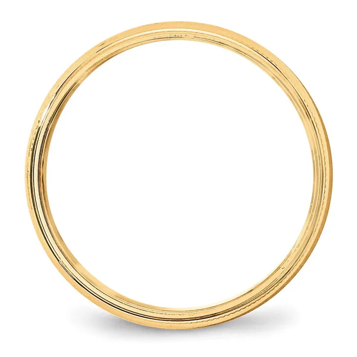 Solid 10K Yellow Gold 5mm Light Weight Milgrain Half Round MensWomens Wedding Band Ring Size 11 Goldia Rings
