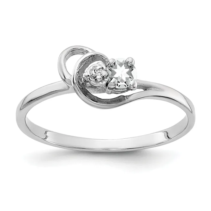 Solid 14k White Gold 3mm Cubic Zirconia AAA Simulated CZ Ring Goldia Rings