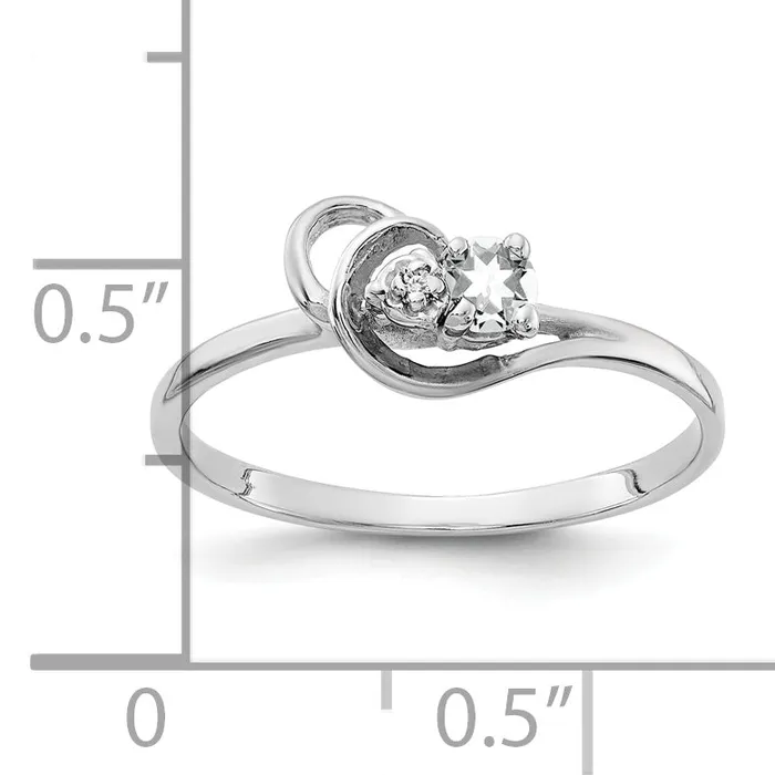 Solid 14k White Gold 3mm Cubic Zirconia AAA Simulated CZ Ring Goldia Rings