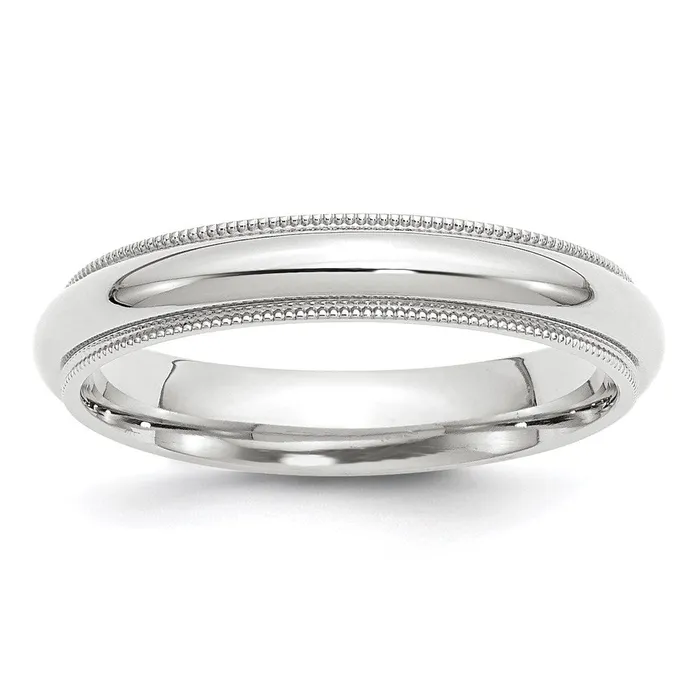 Solid 14K White Gold 4mm Milgrain Comfort Fit MensWomens Wedding Band Ring Size 95 Goldia Rings Solid 14K White Gold 4mm Milgrain Comfort Fit MensWomens Wedding Band Ring Size 95 Goldia Rings