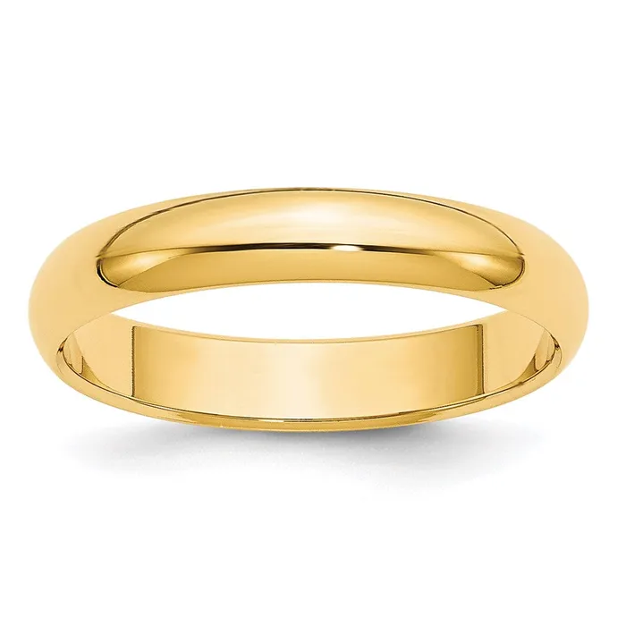Solid 14K Yellow Gold 4mm HalfRound Wedding MensWomens Wedding Band Ring Size 8 Goldia Rings Solid 14K Yellow Gold 4mm HalfRound Wedding MensWomens Wedding Band Ring Size 8 Goldia Rings