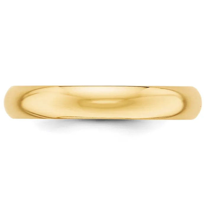 Solid 14K Yellow Gold 4mm HalfRound Wedding MensWomens Wedding Band Ring Size 8 Goldia Rings