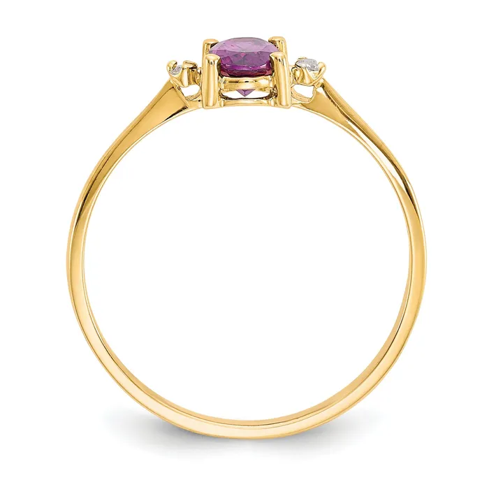 Solid 14k Yellow Gold Simulated CZ u0026 Rhodolite Garnet Birthstone Ring Goldia Rings