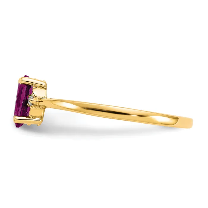 Solid 14k Yellow Gold Simulated CZ u0026 Rhodolite Garnet Birthstone Ring Goldia Rings