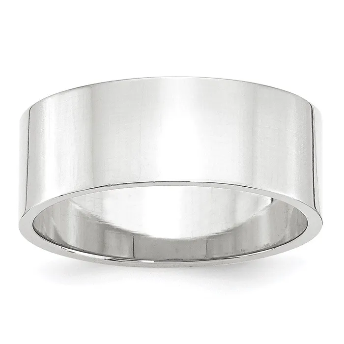 Solid 18K White Gold 8mm Light Weight Flat MensWomens Wedding Band Ring Size 9 Goldia Rings Solid 18K White Gold 8mm Light Weight Flat MensWomens Wedding Band Ring Size 9 Goldia Rings