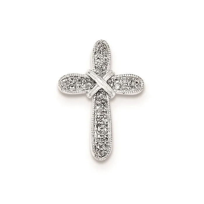 Sterling Silver Diamond Cross Slide Pendant Goldia Necklaces