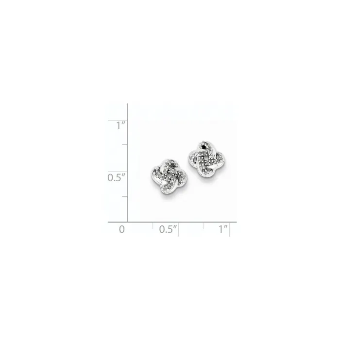 Sterling Silver Diamond Knot Post Earrings Goldia Earrings