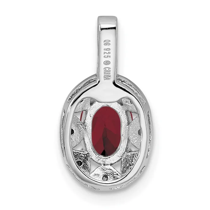 Sterling Silver Rhodiumplated Diamond u0026 Created Ruby Pendant Goldia Necklaces