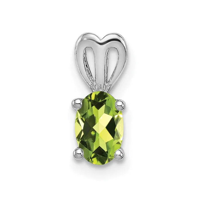 Sterling Silver Rhodiumplated Peridot Pendant Goldia Necklaces