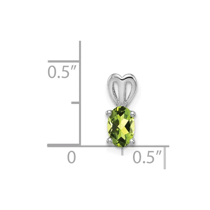 Sterling Silver Rhodiumplated Peridot Pendant Goldia Necklaces