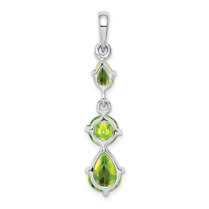 Sterling Silver Rhodiumplated Peridot Pendant Goldia Necklaces