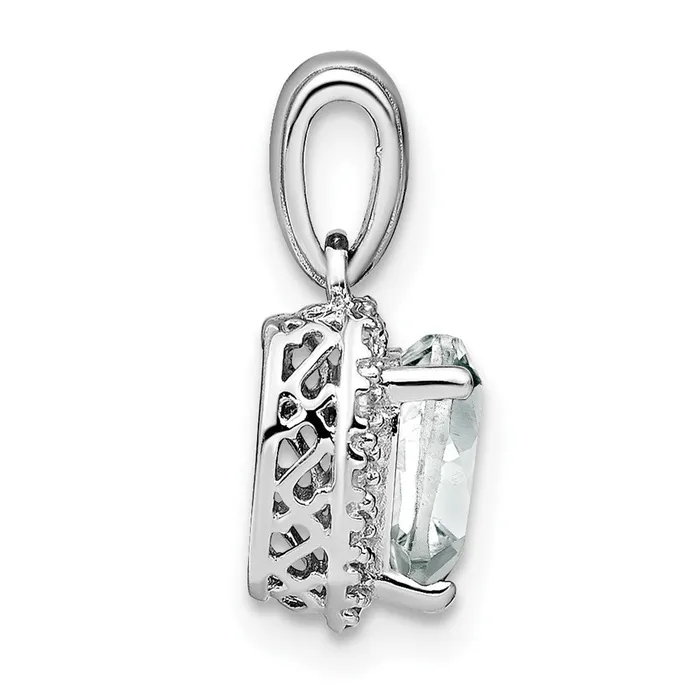 Sterling Silver White Topaz and Real Diamond Pendant Goldia Necklaces