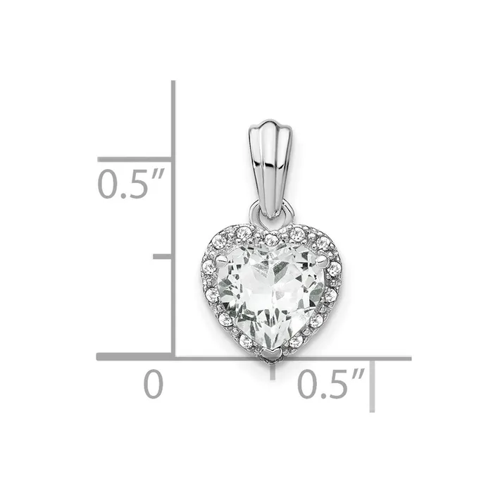 Sterling Silver White Topaz and Real Diamond Pendant Goldia Necklaces