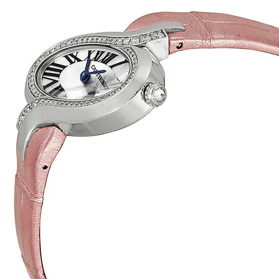 Watches JMS always Original Cartier Delices Silver Dial 18kt White Gold Diamond Pink Leather Ladies Watch WG Watches JMS always Original Cartier Delices Silver Dial 18kt White Gold Diamond Pink Leather Ladies Watch WG