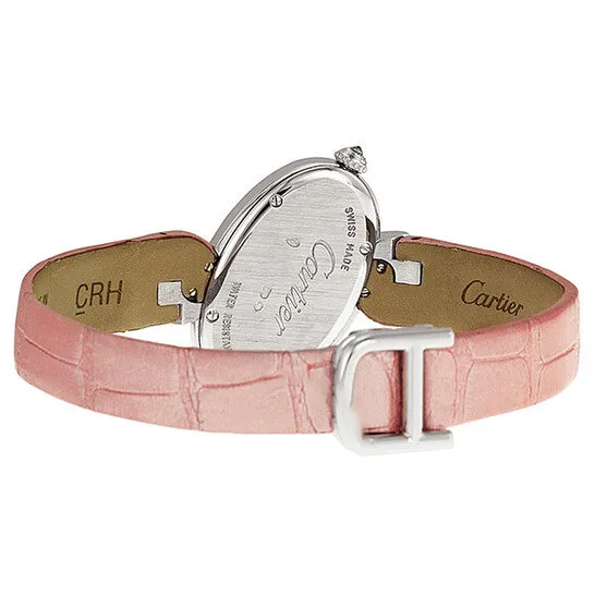 Watches JMS always Original Cartier Delices Silver Dial 18kt White Gold Diamond Pink Leather Ladies Watch WG Watches JMS always Original Cartier Delices Silver Dial 18kt White Gold Diamond Pink Leather Ladies Watch WG