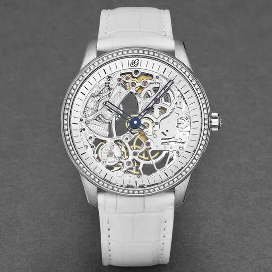 Watches JMS always Original Charles Girardier Skelton Automatic Diamond Ladies Watch 1759PD