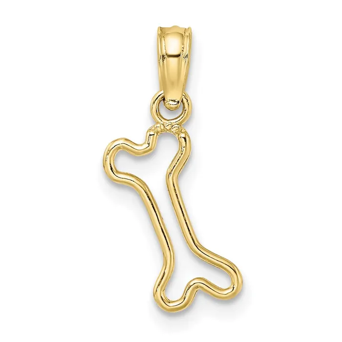 10K CutOut Polished Mini Dog Bone Charm TreasureFineJewelers Charm Necklaces