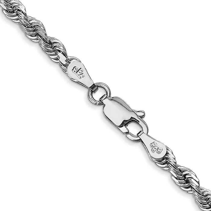 10k White Gold 335mm DC Quadruple Rope Chain TreasureFineJewelers Necklaces