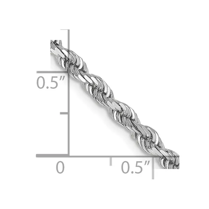 10k White Gold 335mm DC Quadruple Rope Chain TreasureFineJewelers Necklaces