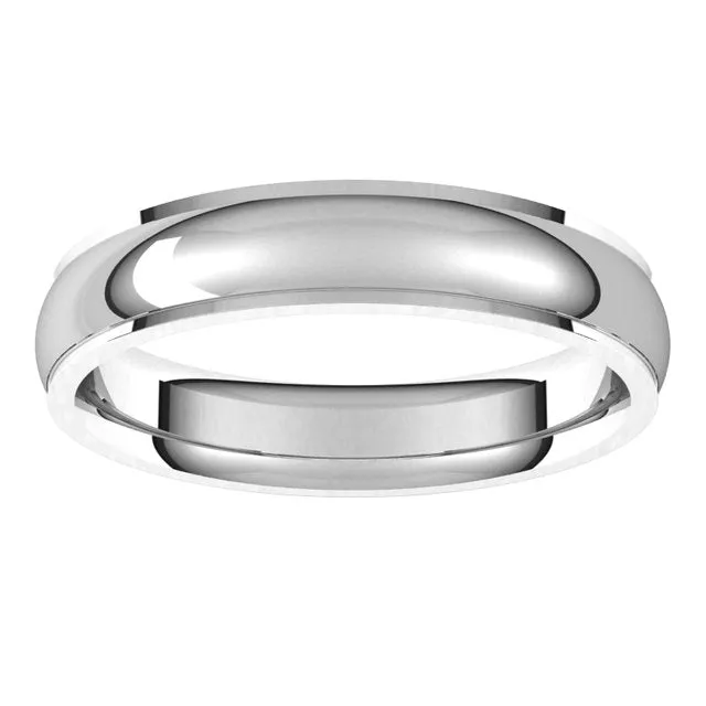 10K White Gold 4 mm Half Round Edge Comfort Fit Wedding Band TreasureFineJewelers Rings