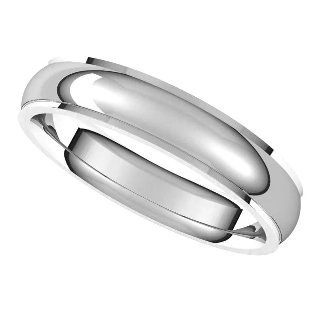 10K White Gold 4 mm Half Round Edge Comfort Fit Wedding Band TreasureFineJewelers Rings