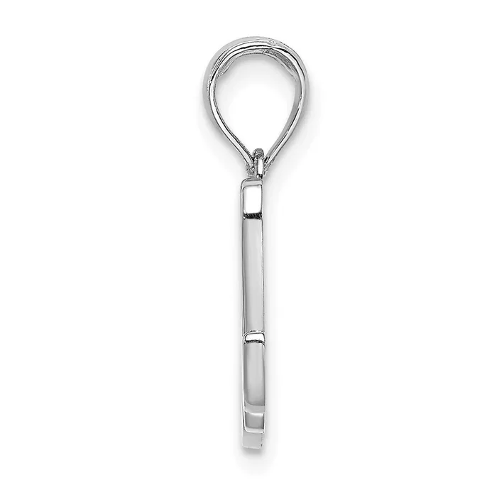10K White Gold Polished M Script Initial Charm TreasureFineJewelers Charm Necklaces