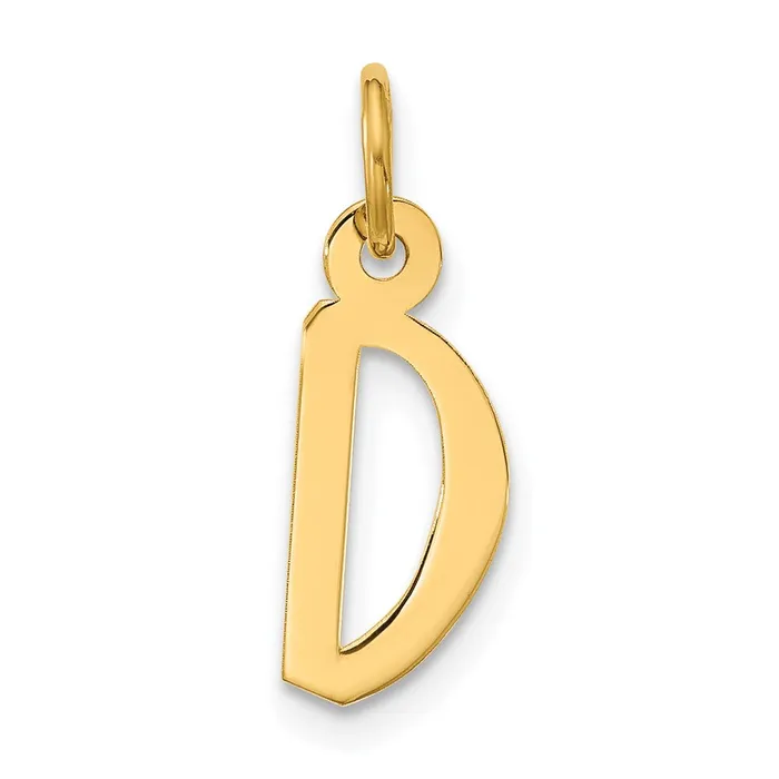 10k Yellow Gold Large Slanted Block Initial D Charm TreasureFineJewelers Charm Necklaces 10k Yellow Gold Large Slanted Block Initial D Charm TreasureFineJewelers Charm Necklaces