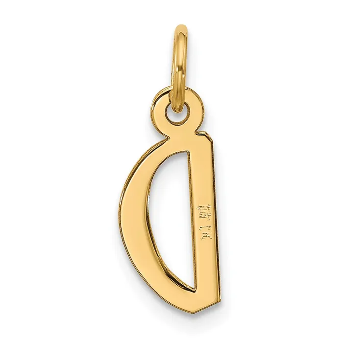 10k Yellow Gold Large Slanted Block Initial D Charm TreasureFineJewelers Charm Necklaces