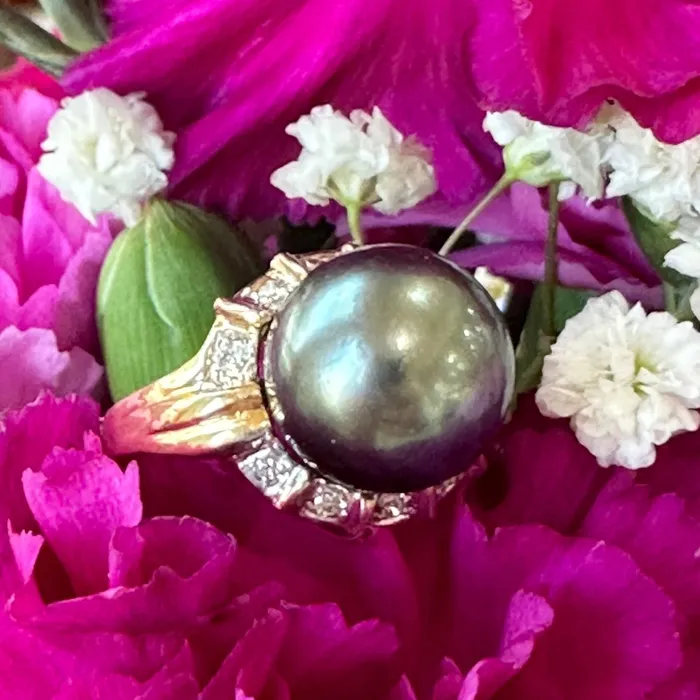 14 Karat Yellow Gold South Sea Pearl Diamond Ring 20002615 ONeills Estate Jewelry Rings 14 Karat Yellow Gold South Sea Pearl Diamond Ring 20002615 ONeills Estate Jewelry Rings