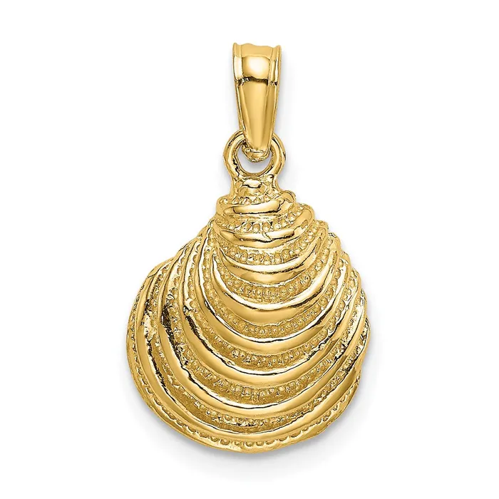 14K Clam Shell Charm TreasureFineJewelers Charm Necklaces