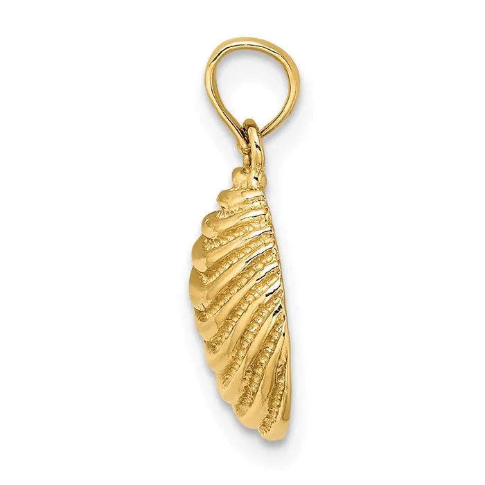 14K Clam Shell Charm TreasureFineJewelers Charm Necklaces