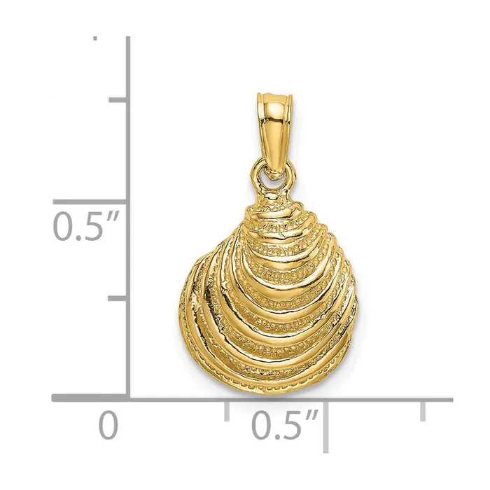 14K Clam Shell Charm TreasureFineJewelers Charm Necklaces
