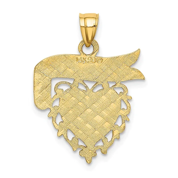 14k DADDYS GIRL Heart Pendant TreasureFineJewelers Necklaces