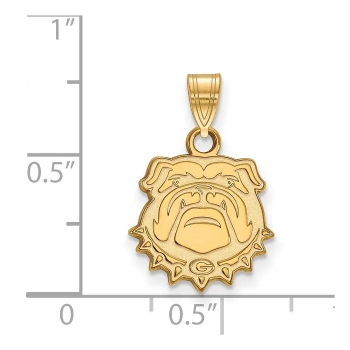 14k Gold University of Georgia Bulldog Small Pendant TreasureFineJewelers Necklaces